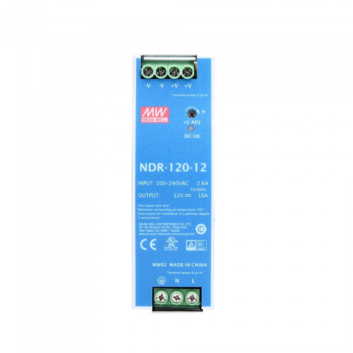 Fuente de alimentación NDR-120-12 MEAN WELL CNC 120W 12VDC 10A 115/230VAC Fuente de alimentación DIN RAIL