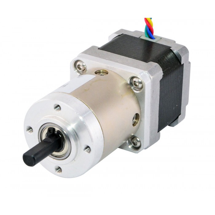 Motor paso a paso Nema 14 bipolar  con caja de cambios planetaria 19:1 longitud 33 mm 18 Ncm 5,4V