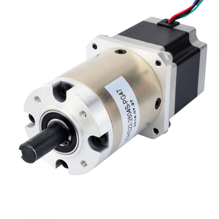 Motor paso a paso Nema 23 bipolar con caja de cambios planetaria 47:1 longitud 56 mm 1,25 Nm  2,8 A 2,6V