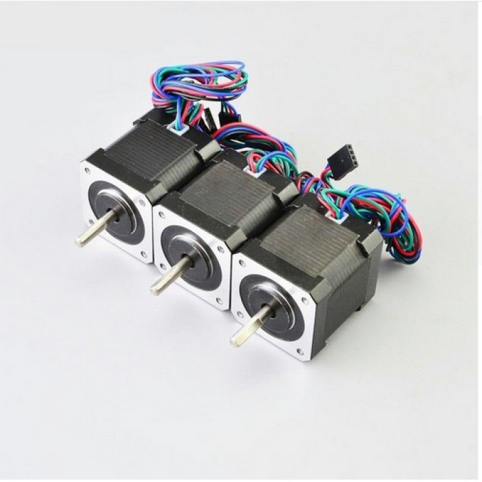 3 Piezas Motor paso a paso Nema 17 bipolar 2 fases 2,8 V 59 Ncm 2A 42x48mm 4 cable