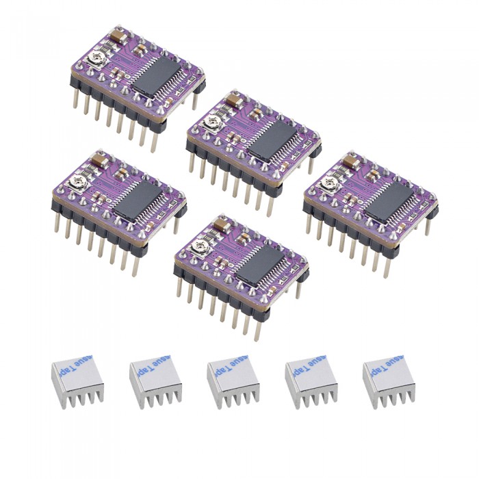 5 Piezas/Paquete DRV8825 Módulo de controlador paso a paso con disipador de calor para impresora 3d Reprap