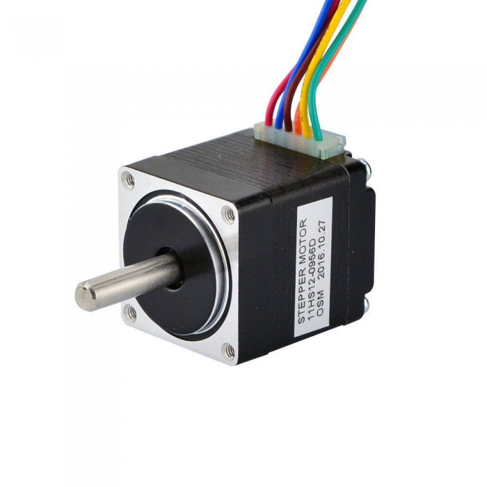 Motor paso a paso Nema 11 de doble eje unipolar 1,8 grados 4,3 Ncm 0,95A 2,7V 28x31mm 6 cables