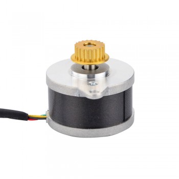 Motor paso a paso Nema 14 redondo 0,9 grados 9,5 Ncm 0,43 A 3,83 V Φ36x21,5 mm con polea