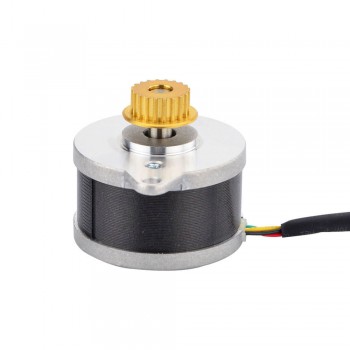 Motor paso a paso Nema 14 redondo 0,9 grados 9,5 Ncm 0,43 A 3,83 V Φ36x21,5 mm con polea