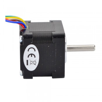 Motor paso a paso Nema tamaño 14 unipolar 1,8 grados 10 Ncm  0,4 A 10 V 35x35x34mm 6 cables