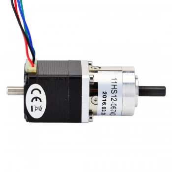 Motor paso a paso con engranaje Nema 11 longitud 31 mm 6 Ncm 3,8 V con eje doble de caja de cambios planetaria 5:1