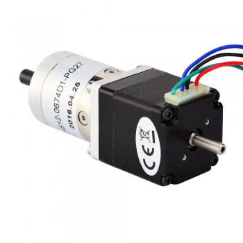 Motor paso a paso engranado Nema 11 bipolar longitud 31 mm 6 Ncm 3.8V con eje doble de caja de cambios 27: 1