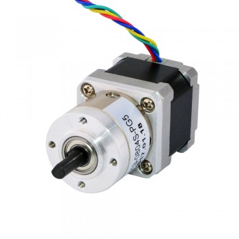 Motor paso a paso Nema 14 bipolar con caja de cambios planetaria 5:1 longitud 33 mm 18 Ncm 5,4 V