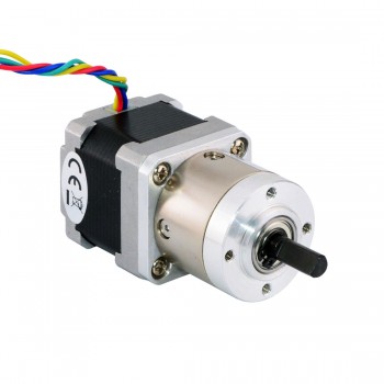 Motor paso a paso Nema 14 bipolar con caja de cambios planetaria 5:1 longitud 33 mm 18 Ncm 5,4 V