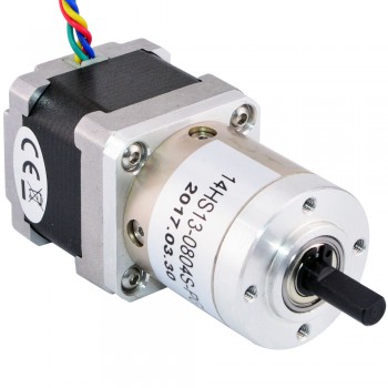 Motor paso a paso Nema 14 bipolar  con caja de cambios planetaria 19:1 longitud 33 mm 18 Ncm 5,4V