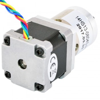 Motor paso a paso Nema 14 bipolar  con caja de cambios planetaria 19:1 longitud 33 mm 18 Ncm 5,4V