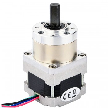 Motor paso a paso Nema 16 bipolar con caja de cambios planetaria 5:1 longitud 33 mm 22 Ncm 9 V