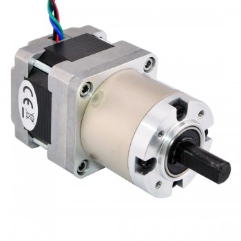 Motor paso a paso Nema 16 bipolar con caja de cambios planetaria 14: 1 longitud 33 mm 22 Ncm 9V