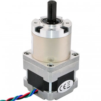 Motor paso a paso Nema 16 bipolar con caja de cambios planetaria 14: 1 longitud 33 mm 22 Ncm 9V