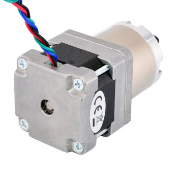 Motor paso a paso Nema 16 bipolar con caja de cambios planetaria 14: 1 longitud 33 mm 22 Ncm 9V