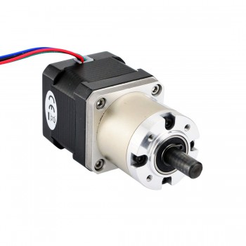 Motor paso a paso Nema 17 bipolar longitud 38 mm 36 Ncm 1.68A 2.8V con caja de cambios planetaria 27: 1