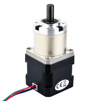 Motor paso a paso Nema 17 bipolar longitud 38 mm 36 Ncm 1.68A 2.8V con caja de cambios planetaria 27: 1