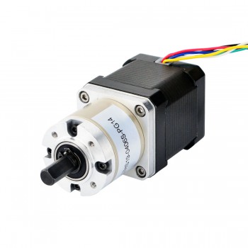 Motor paso a paso Nema 17 unipolar con caja de cambios planetaria 14: 1 longitud 48 mm 32 Ncm 0.4A 12V