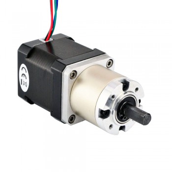 Motor paso a paso Nema 17 bipolar con caja de cambios planetaria 19:1 longitud 48 mm 44 Ncm 1,68 A 2,8V