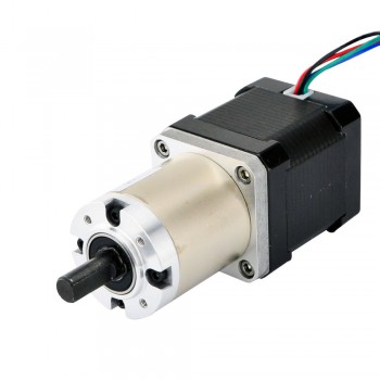 Motor paso a paso Nema 17 bipolar con caja de cambios planetaria 51: 1 longitud 48 mm 44 Ncm 1.68A 2.8V