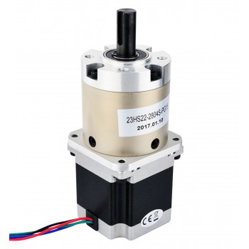 Motor paso a paso Nema 23 bipolar con caja de cambios planetaria 15:1 longitud 56 mm 1,25 Nm 2,8 A 2,6V