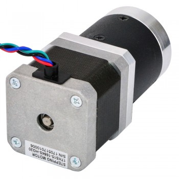 Motor paso a paso Nema 17 con caja de cambios planetaria de alta precisión 20:1 longitud 39 mm 39 Ncm  1,68 A 2,7V