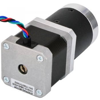 Motor paso a paso Nema 17  con caja de cambios planetaria de alta precisión 30:1 longitud 39 mm 39 Ncm 1,68 A 2,7V