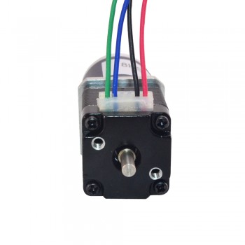 Motor paso a paso con engranaje Nema 8 bipolar longitud 38 mm 1,8 grados 1,6 Ncm 0,2 A con caja de cambios planetaria 90:1