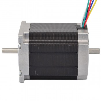 Motor paso a paso Nema 23 de doble eje Unipolar 1.8 grados 1.35Nm 3A 3V 57x76mm 6 cables