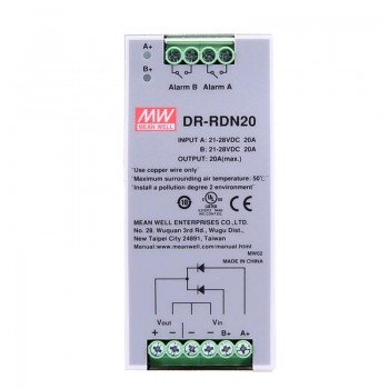 DR-RDN20 Fuente de alimentación CNC Mean Well 24VDC 20A Módulo de redundancia Fuente de alimentación de riel DIN