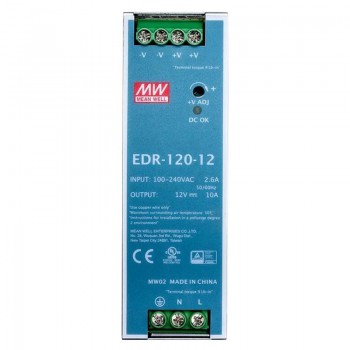 Mean Well EDR-120-12 Fuente de alimentación conmutada 120W 12VDC 10A 115/230VAC Fuente de alimentación de riel DIN