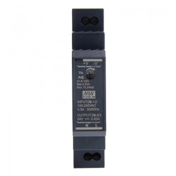 Mean Well HDR-15-24 Fuente de alimentación CNC 15W 24VCC 0,63A 115/230VCA Fuente de alimentación de riel DIN