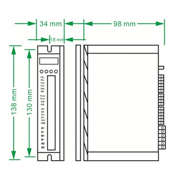 Controlador paso a paso de circuito cerrado 0~6.2A 24~60VDC para motor paso a paso Nema 23, Nema 24