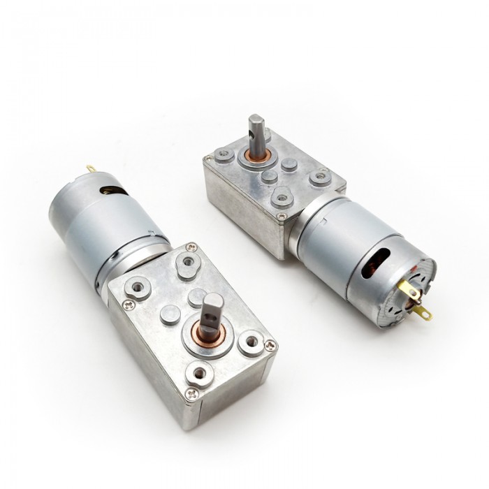 Pack de 2 Motores Eléctrico DC con Reductor de Tornillo Sin Fin 6V/12V Imán Permanente 8kg·cm 32×46mm