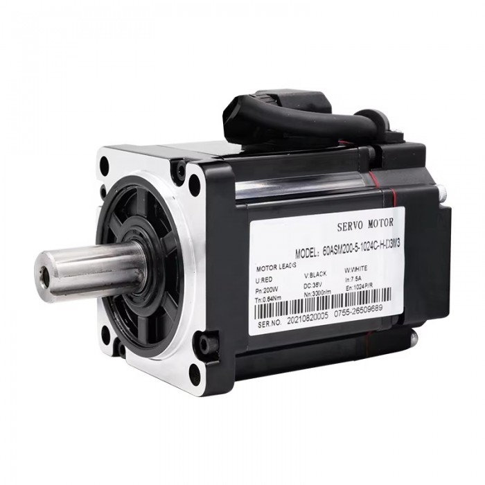 Motor Servo DC 200 W 36 V 0.64 N·m 7.5 A 3000 RPM con Encoder Magnético de 1024 Líneas 60×60 mm