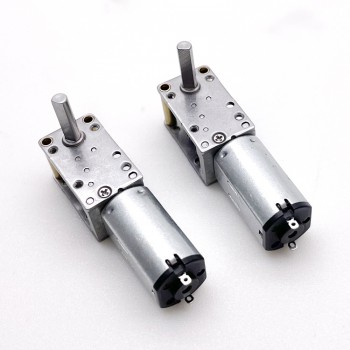 Pack de 2 Mini Motores Eléctrico DC 6V/12V con Reductor Sin Fin 1kg·cm 12×20mm Salida a 90°