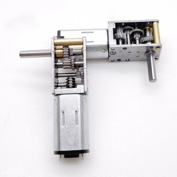Pack de 2 Mini Motores Eléctrico DC 6V/12V con Reductor Sin Fin 1kg·cm 12×20mm Salida a 90°