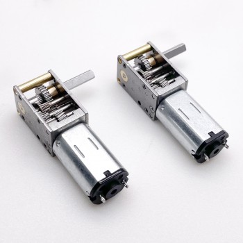 Pack de 2 Mini Motores Eléctrico DC 6V/12V con Reductor Sin Fin 1kg·cm 12×20mm Salida a 90°