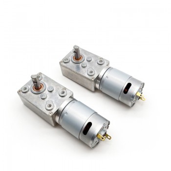 Pack de 2 Motores Eléctrico DC con Reductor de Tornillo Sin Fin 6V/12V Imán Permanente 8kg·cm 32×46mm
