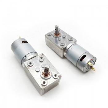 Pack de 2 Motores Eléctrico DC con Reductor de Tornillo Sin Fin 6V/12V Imán Permanente 8kg·cm 32×46mm
