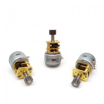 Pack de 2 Micro motores paso a paso DC 5V con reductor 2 fases 18° 500 mA 700 g·cm