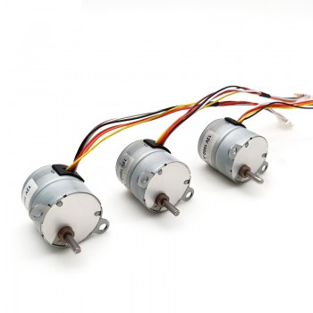 Pack de 2 Motores paso a paso DC 12V 4 fases 7.5° 120 mA 0.5 kg·cm con engranaje recto eje 3 mm tipo D