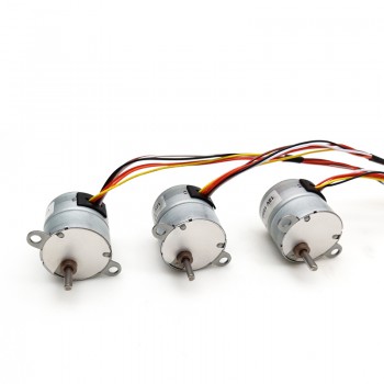 Pack de 2 Motores paso a paso DC 12V 4 fases 7.5° 120 mA 0.5 kg·cm con engranaje recto eje 3 mm tipo D