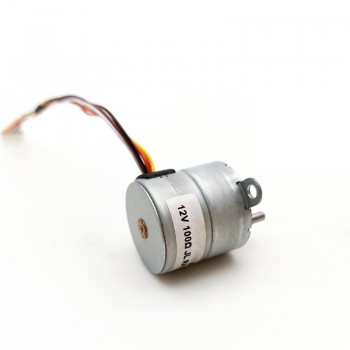 Pack de 2 Motores paso a paso DC 12V 4 fases 7.5° 120 mA 0.5 kg·cm con engranaje recto eje 3 mm tipo D