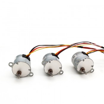 Pack de 2 Motores paso a paso DC 12V 4 fases 7.5° 120 mA 0.5 kg·cm con engranaje recto eje 3 mm tipo D