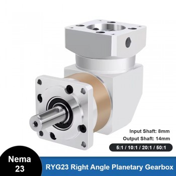 Caja de Cambios en Ángulo Recto Relación 5:1 / 10:1 / 20:1 / 50:1 Para Motor Paso a Paso Nema 23