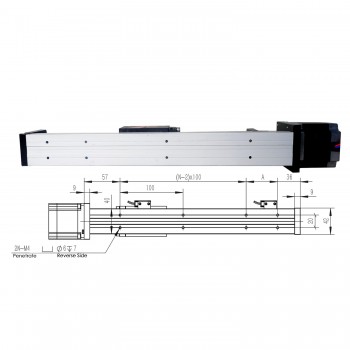 FSL40 Mesa Lineal con Husillo de Bolas y Guía Lineal Actuador con Motor Paso a Paso Nema 23