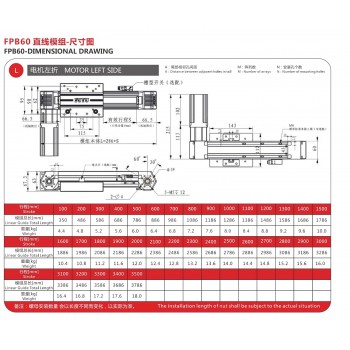 FPB60 Módulo Lineal con Guía y Transmisión por Correa Mesa para CNC con Motor Paso a Paso Nema 24