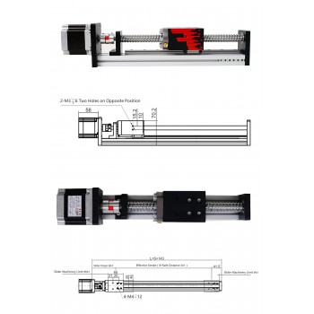 FSL40 Plataforma Lineal CNC con Guía y Husillo de Bolas Con Motor Paso a Paso Nema 23