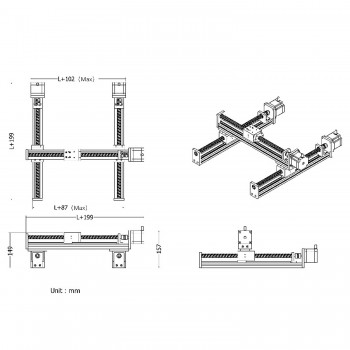 FSL40 Plataforma de Traslación XY con Actuador Lineal Mesa de Movimiento XYZ